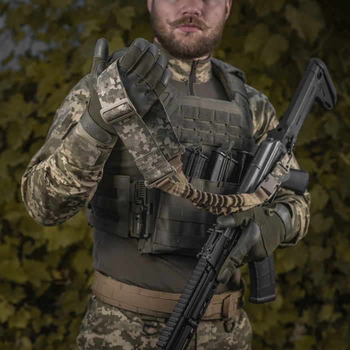 Ремінь збройовий M-Tac одноточковий еластичний, Coyote Ремінь збройовий M-Tac одноточковий еластичний, Coyote