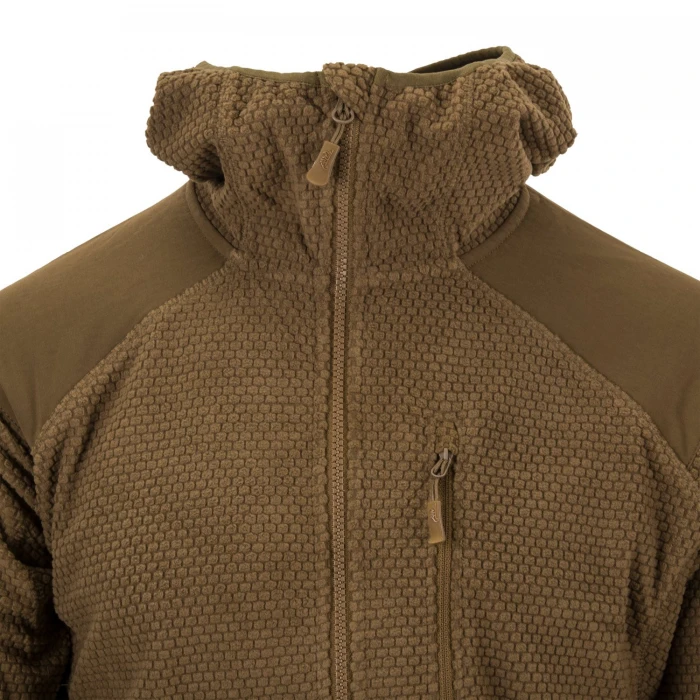 Кофта флісова Helikon-Tex Alpha Hoodie Jacket Grid Fleece Coyote Кофта флісова Helikon-Tex Alpha Hoodie Jacket Grid Fleece Coyote