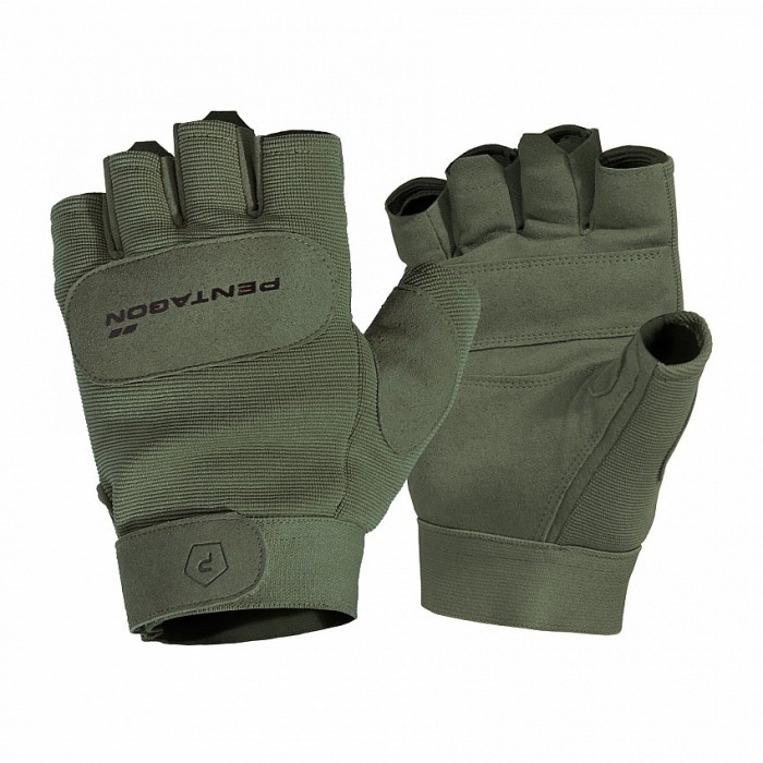 Рукавиці тактичні безпалі Pentagon Duty Mechanic 1/2 Gloves Olive Green Рукавиці тактичні безпалі Pentagon Duty Mechanic 1/2 Gloves Olive Green