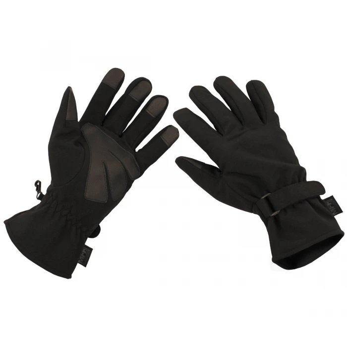Рукавиці сенсорні MFH SoftShell Чорні, Black Рукавиці сенсорні MFH SoftShell Чорні, Black