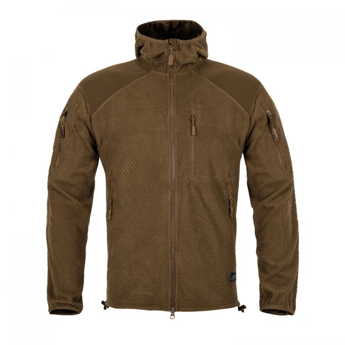 Кофта флісова Helikon-Tex Alpha Hoodie Jacket Grid Fleece Coyote Кофта флісова Helikon-Tex Alpha Hoodie Jacket Grid Fleece Coyote