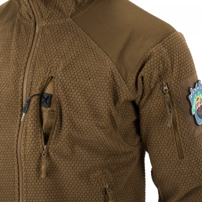 Кофта флісова Helikon-Tex Alpha Hoodie Jacket Grid Fleece Coyote Кофта флісова Helikon-Tex Alpha Hoodie Jacket Grid Fleece Coyote