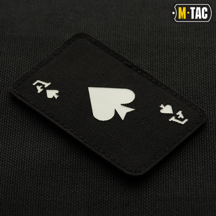 M-Tac нашивка Ace of Spades Laser Cut Black/GID, Black M-Tac нашивка Ace of Spades Laser Cut Black/GID, Black