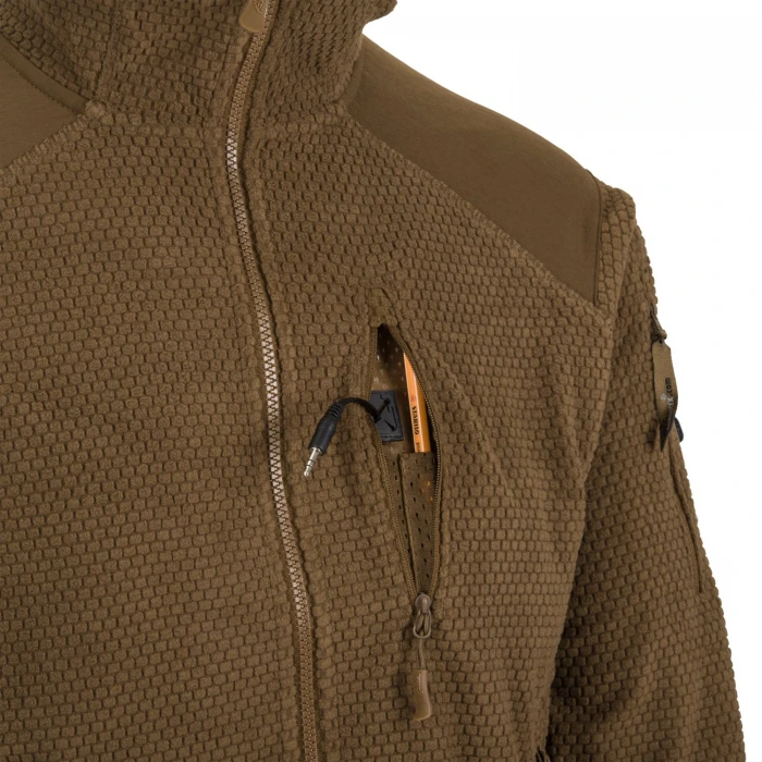Кофта флісова Helikon-Tex Alpha Hoodie Jacket Grid Fleece Coyote Кофта флісова Helikon-Tex Alpha Hoodie Jacket Grid Fleece Coyote
