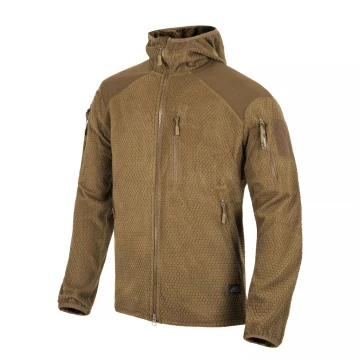 Кофта флисовая Helikon-Tex Alpha Hoodie Jacket Grid Fleece Coyote