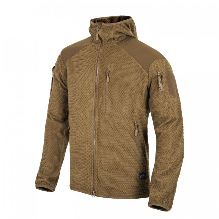 Кофта флісова Helikon-Tex Alpha Hoodie Jacket Grid Fleece Coyote Кофта флісова Helikon-Tex Alpha Hoodie Jacket Grid Fleece Coyote