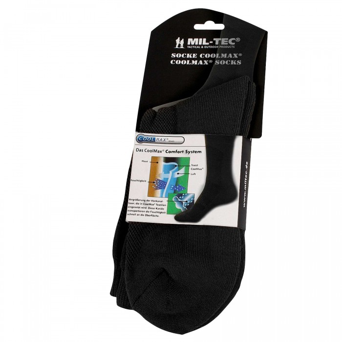 Носки короткие термоактивные CoolMax® Socks Black Черные Носки короткие термоактивные CoolMax® Socks Black Черные