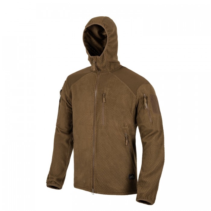 Кофта флісова Helikon-Tex Alpha Hoodie Jacket Grid Fleece Coyote Кофта флісова Helikon-Tex Alpha Hoodie Jacket Grid Fleece Coyote