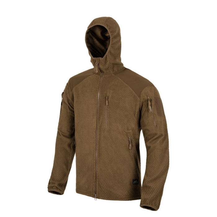 Кофта флісова Helikon-Tex Alpha Hoodie Jacket Grid Fleece Coyote Кофта флісова Helikon-Tex Alpha Hoodie Jacket Grid Fleece Coyote