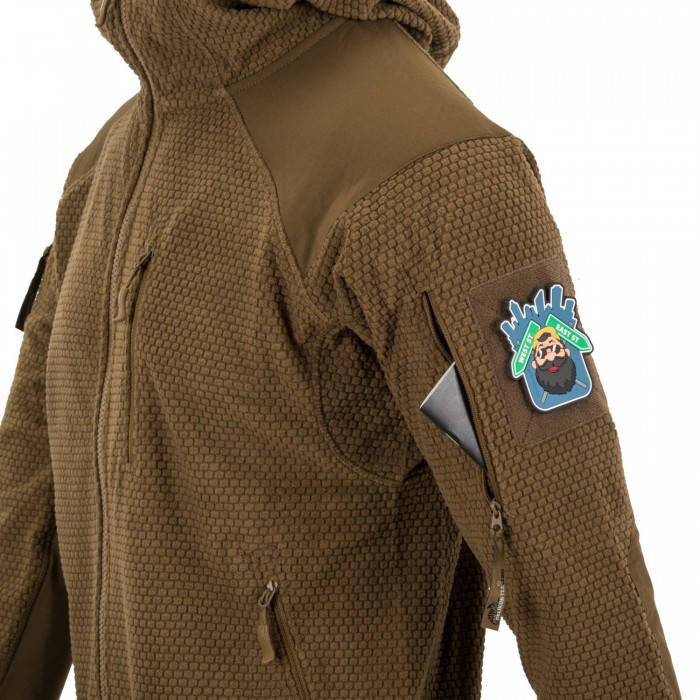 Кофта флісова Helikon-Tex Alpha Hoodie Jacket Grid Fleece Coyote Кофта флісова Helikon-Tex Alpha Hoodie Jacket Grid Fleece Coyote