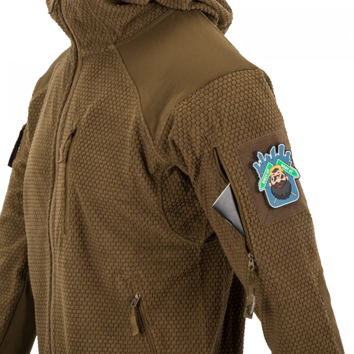 Кофта флісова Helikon-Tex Alpha Hoodie Jacket Grid Fleece Coyote Кофта флісова Helikon-Tex Alpha Hoodie Jacket Grid Fleece Coyote