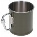 Кружка стальная MIL-TEC 250 ml с карабином Olive