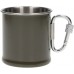 Кружка стальная MIL-TEC 250 ml с карабином Olive