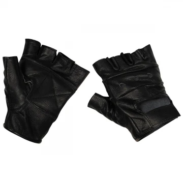 Безпалі шкіряні рукавиці MFH «Deluxe» Black