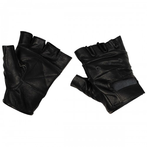 Беспалые кожаные перчатки MFH «Deluxe» Black