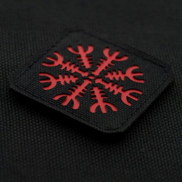 M-Tac нашивка шолом Жаху Laser Cut Black/Red