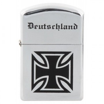 Запальничка бензинова Windproof Lighter, chrome polished, "Deutschland",Сріблястий