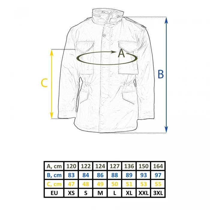 Куртка з відстібкою US STYLE M65 FIELD JACKET WITH LINER Чорна, 5XL Куртка з відстібкою US STYLE M65 FIELD JACKET WITH LINER Чорна, 5XL