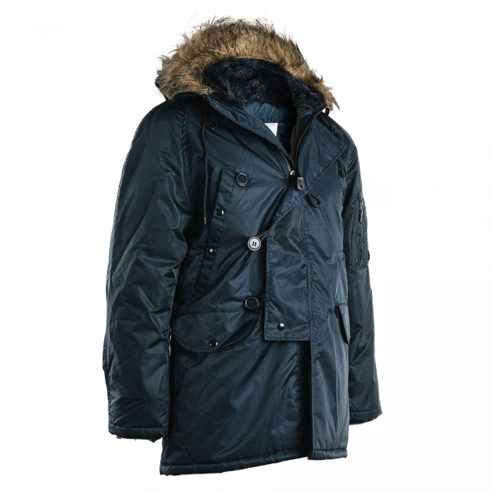 Куртка парка Аляска с мехом US N3B TEESAR® PARKA Синяя, Navy Blue, S Куртка парка Аляска с мехом US N3B TEESAR® PARKA Синяя, Navy Blue, S