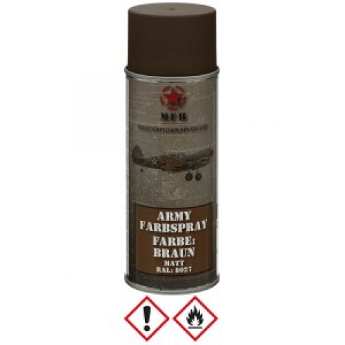Маскувальна фарба спрей у балоні Army Spray Paint, mat, 400 ml BROWN Коричневий, Коричневий