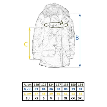 Куртка парка Аляска з хутром US N3B TEESAR® PARKA Чорна