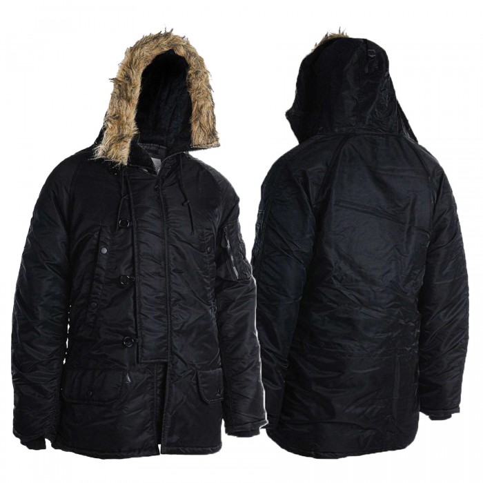 Куртка парка Аляска з хутром US N3B TEESAR® PARKA Чорна Куртка парка Аляска з хутром US N3B TEESAR® PARKA Чорна