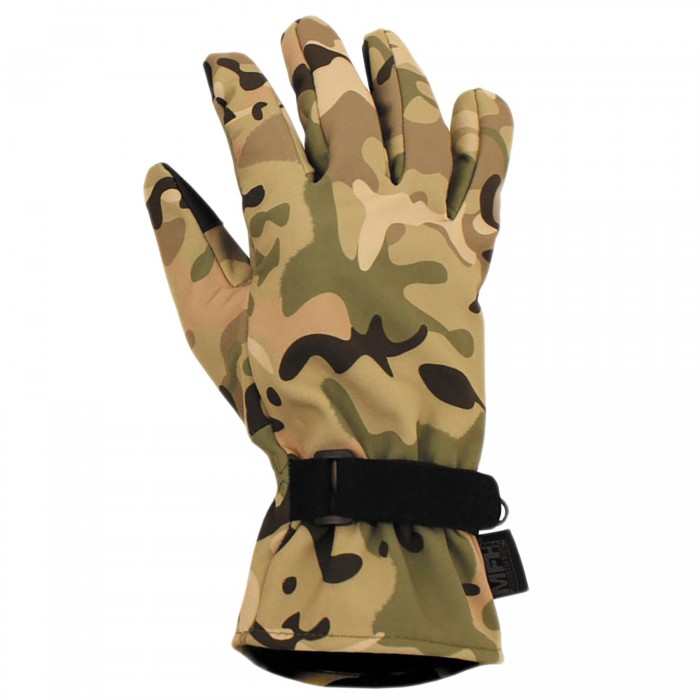 Рукавиці сенсорні MFH SoftShell Мультикам, Multicam Рукавиці сенсорні MFH SoftShell Мультикам, Multicam