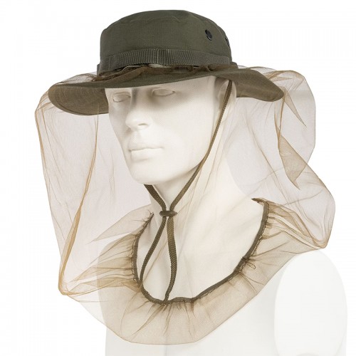 Антимоскітна сітка на головний убір US MUSQUITO HEAD NET WITH RUBBER BAND Оливкова