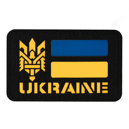 M-Tac нашивка Ukraine (С Тризубом) Laser Cut Black
