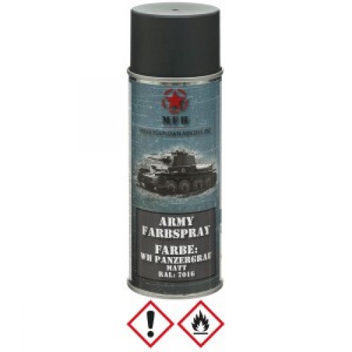 Маскувальна фарба спрей у балоні Army Spray Paint, mat, 400 ml WH TANK GREY Темносірий, Темно-сірий