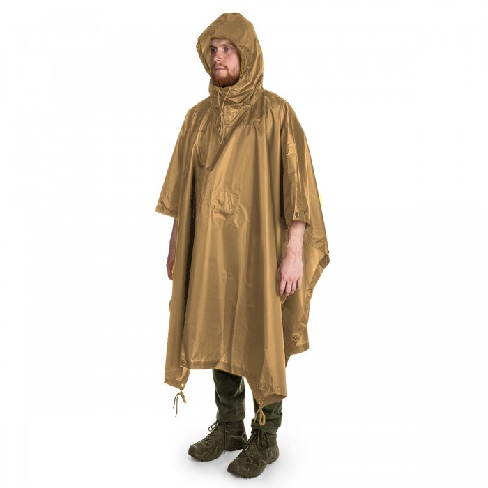 Дощовик пончо MFH Poncho Rip-Stop Coyote, Coyote Дощовик пончо MFH Poncho Rip-Stop Coyote, Coyote