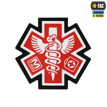 M-TAC НАШИВКА PARAMEDIC BLACK, Красный