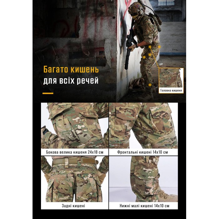 Боевые штаны IDOGEAR G3 Combat Pants Multicam с наколенниками Боевые штаны IDOGEAR G3 Combat Pants Multicam с наколенниками