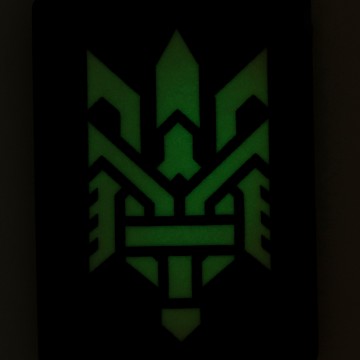 M-Tac нашивка Тризуб (стилізація) Laser Cut вертикальна Black/Grey