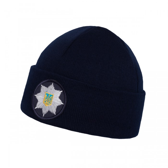 Шапка в'язана флісова з відворотом Поліція - Navy Blue Шапка в'язана флісова з відворотом Поліція - Navy Blue