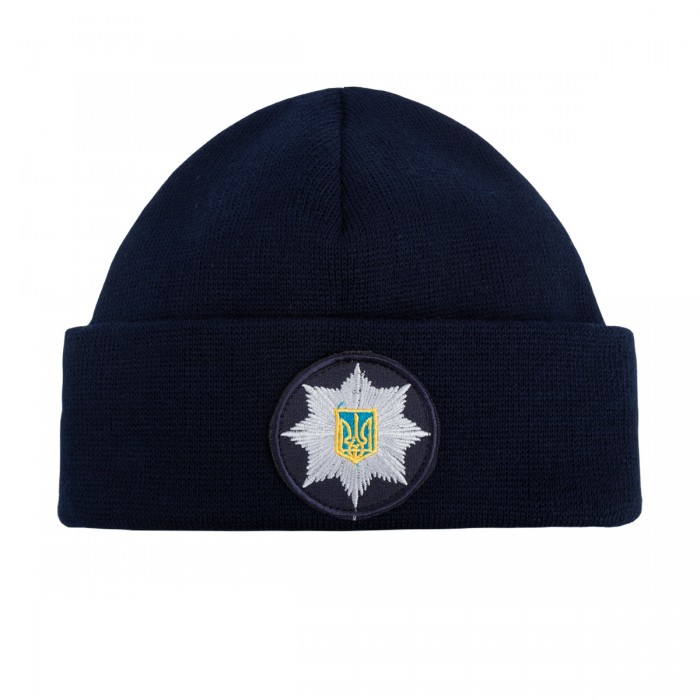 Шапка в'язана флісова з відворотом Поліція - Navy Blue Шапка в'язана флісова з відворотом Поліція - Navy Blue