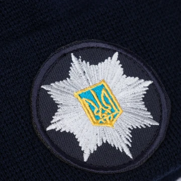 Шапка в'язана флісова з відворотом Поліція - Navy Blue