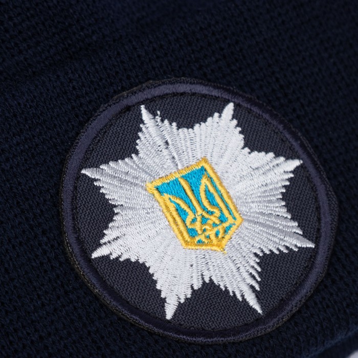 Шапка в'язана флісова з відворотом Поліція - Navy Blue Шапка в'язана флісова з відворотом Поліція - Navy Blue