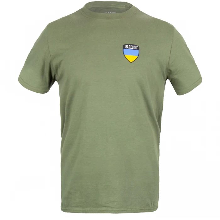 Футболка 5.11 Tactical Shield Ukraine Лимитированная Серия, Olive Футболка 5.11 Tactical Shield Ukraine Лимитированная Серия, Olive