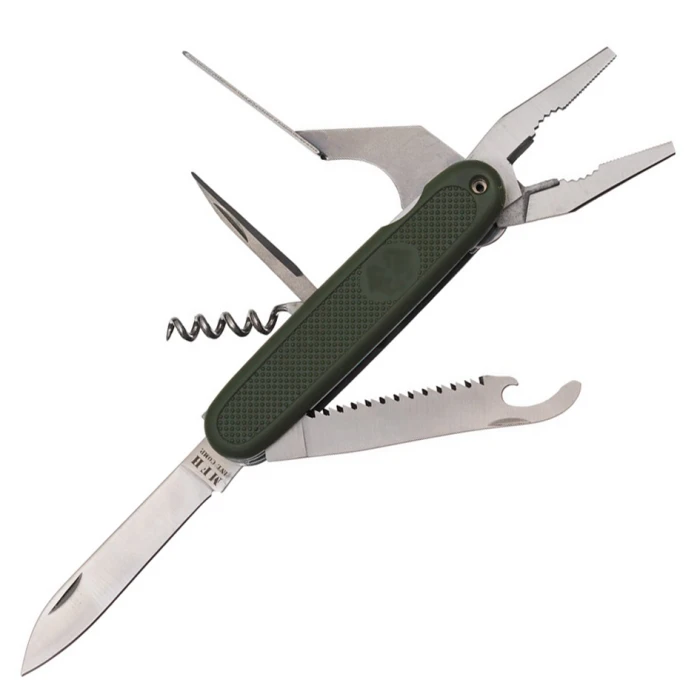 Ніж багатофункціональний MFH Bundeswehr Style Olive з плоскогубцями Ніж багатофункціональний MFH Bundeswehr Style Olive з плоскогубцями