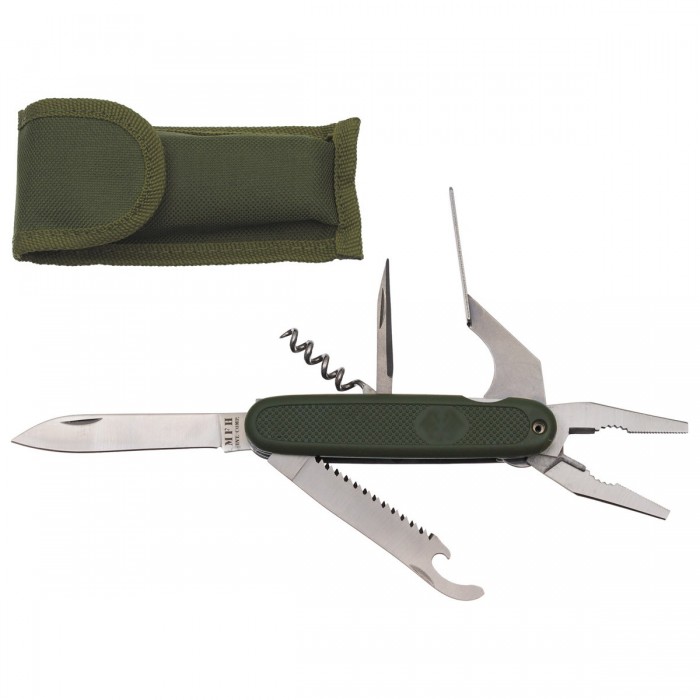 Нож многофункциональный MFH Bundeswehr Style Olive с плоскогубцами Нож многофункциональный MFH Bundeswehr Style Olive с плоскогубцами