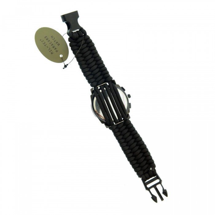 Годинник з паракордом MIL-TEC Paracord Чорний L Годинник з паракордом MIL-TEC Paracord Чорний L
