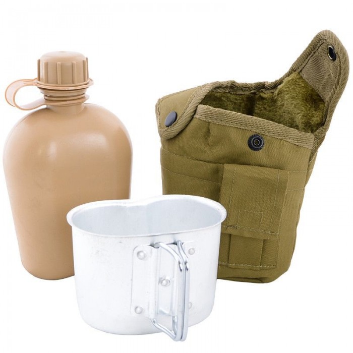 Фляга пластикова MIL-TEC US-Style 900 ml Coyote з чашкою Фляга пластикова MIL-TEC US-Style 900 ml Coyote з чашкою